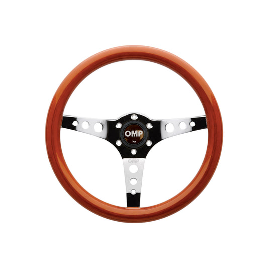 MUGELLO:WOODEN STEERING WHEEL.D.350mm HANDGRIP OVAL:25X23mm